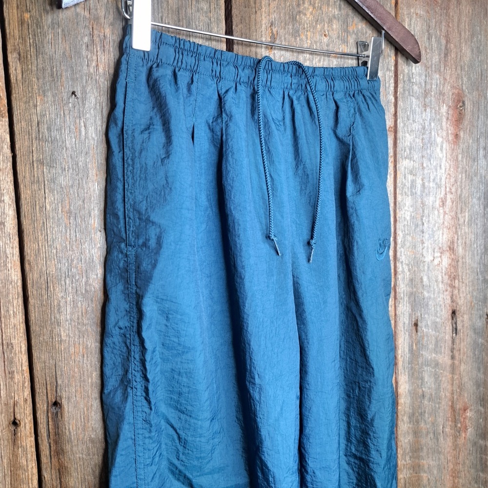 Y2k Iconic Vintage Hip Hop Nike Women's Crinkle Joggers Size Small/6-8 Teal Blue